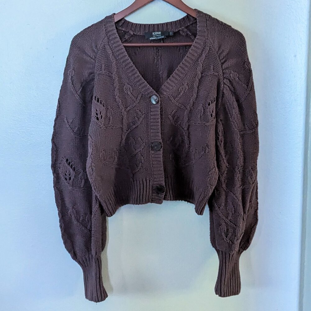Icone Simons Pointelle Leaf Cardigan